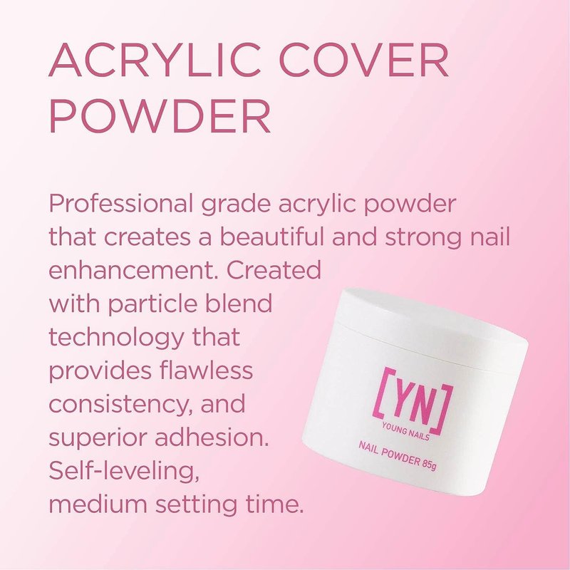 Young Nails Acrylic Cover Powder - Professional Self-Leveling Nail Powder in Flamingo Color | 85g