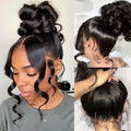 kloiynj 360 Lace Front Wigs - 220% Density Body WaveHD Lace Front Wigs - Brazilian Virgin 16 Inch - Full LaceWigs Pre Plucked with Baby Hair - Natural Color