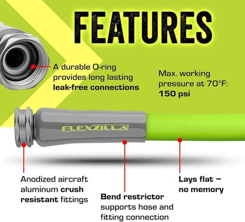 Flexzilla Garden Hose - 5/8" x 50 ft. | Lightweight, Durable, All-Weather, Leak-Free Design