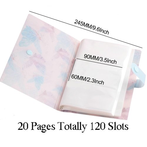 MIAO YUAN 4 PCS Nail Art Sticker Storage Book Artistic Decals Collection Organizer DIY Sticker Collecting Holder Transparent Photo Storage Book (120 Slots/Pc)