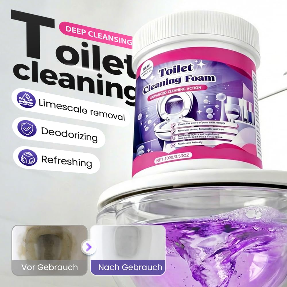 PVZXR 2026 Upgrade Toilet Bowl Cleaner, Toilet Cleaning Foam, Power Foaming Toilets Clean, Clean Foam Cleaner, Touch Free Foaming Powder – Bathroom Cleaning Powder (1PCS)