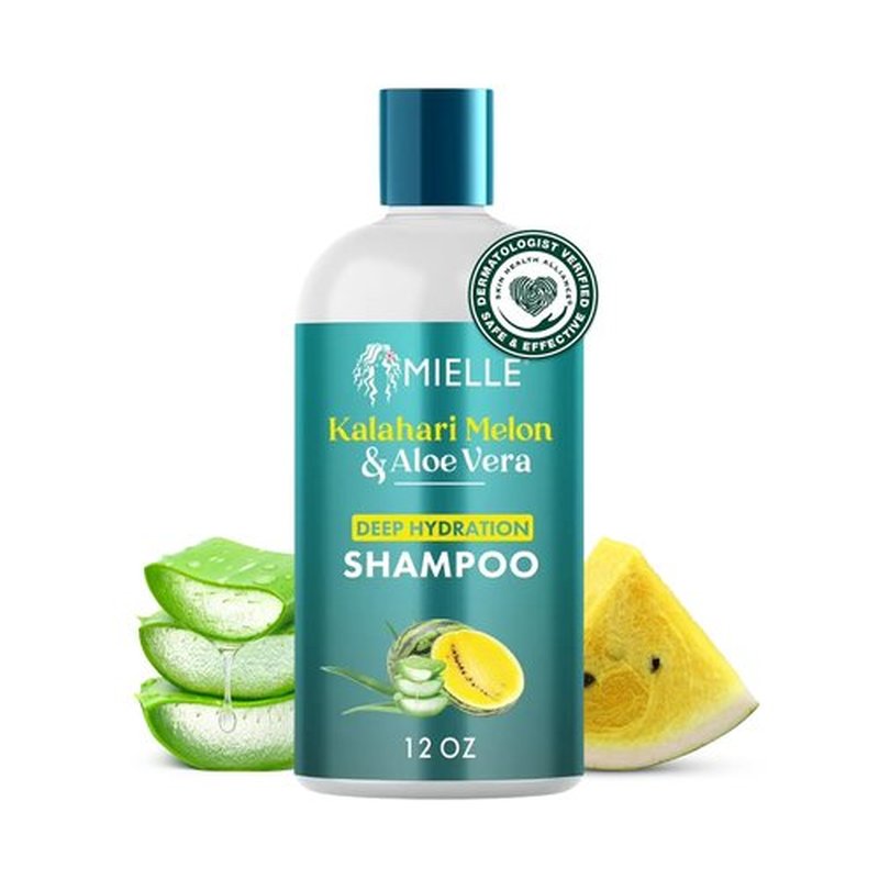 Mielle Organics Kalahari Melon & Aloe Deep Sulfate Free Shampoo - Hydrating & Clarifying Shampoo for Dry, Curly, and Textured Hair - Removes Buildup & Delivers 5 Days of Moisture, 12 Ounce
