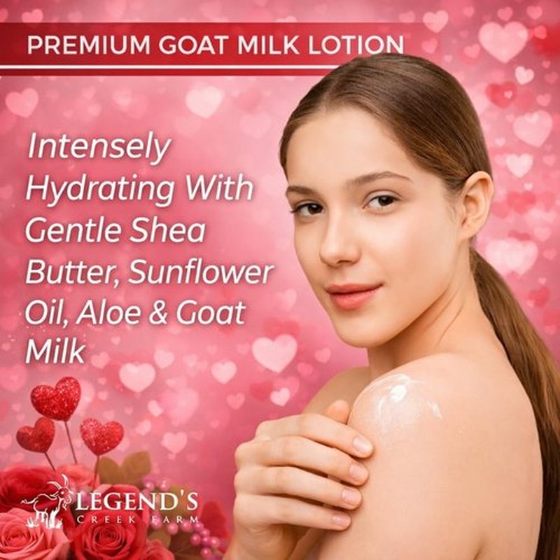 Legend's Creek Farm Goat Milk Lotion - Deeply Moisturizing Body Lotion with Shea Butter & Aloe - 9 oz, Handmade in USA (Patchouli)