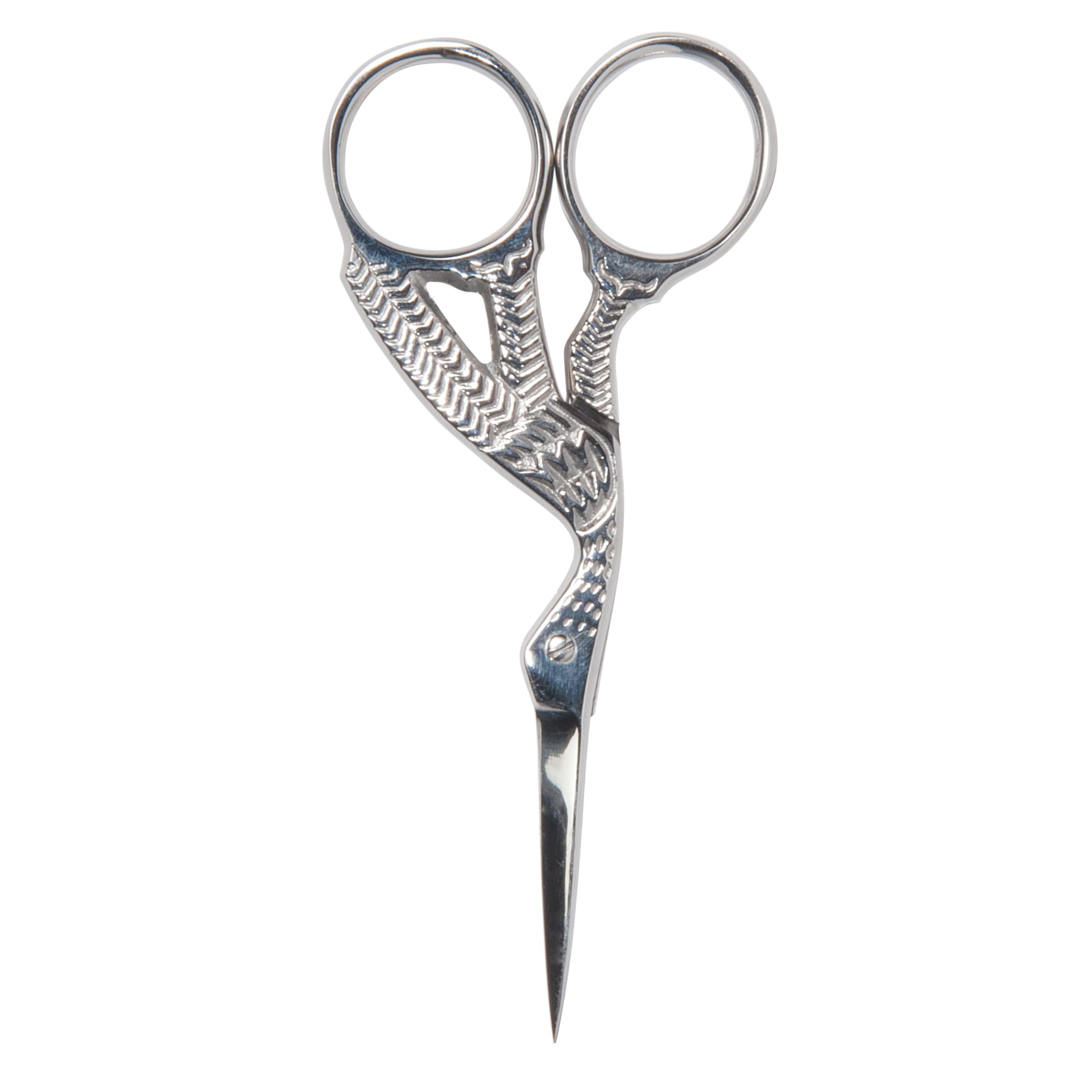 Diane Stainless Steel Stork Eyebrow Scissors, Precision Facial Hair & Brow Trimming Scissors for Women & Men, Sharp Ergonomic Beauty Grooming Scissors for Eyebrows, Mustache & Stray Hair Shears, 3.75"