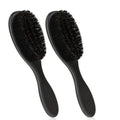 FAIRY CORA Barber Brush Set, 2 PCS Beard Styling Brush with Soft Bristles, Neck Duster and Cleaning Brush for Men's Grooming, Professional Grooming Tools with Sturdy ABS Handle, Black