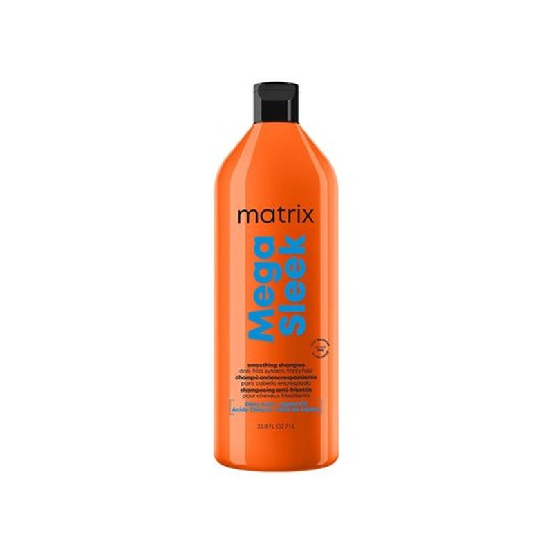Matrix Mega Sleek Anti-Frizz Shampoo - 96-Hour Frizz Control & Professional Hydration, 13.5 Fl Oz