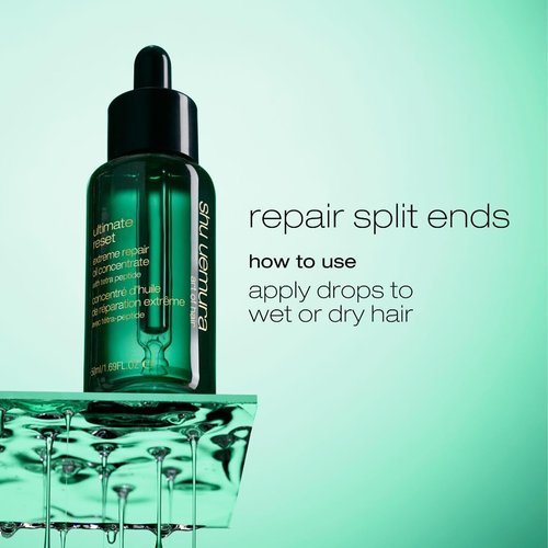 Shu Uemura Art of Hair Ultimate Reset Extreme Repair Oil Concentrate - Lightweight Oil, Seals Split Ends, Amplifies Shine, Repairs extremely Damaged Hair, 1.7 Fl Oz