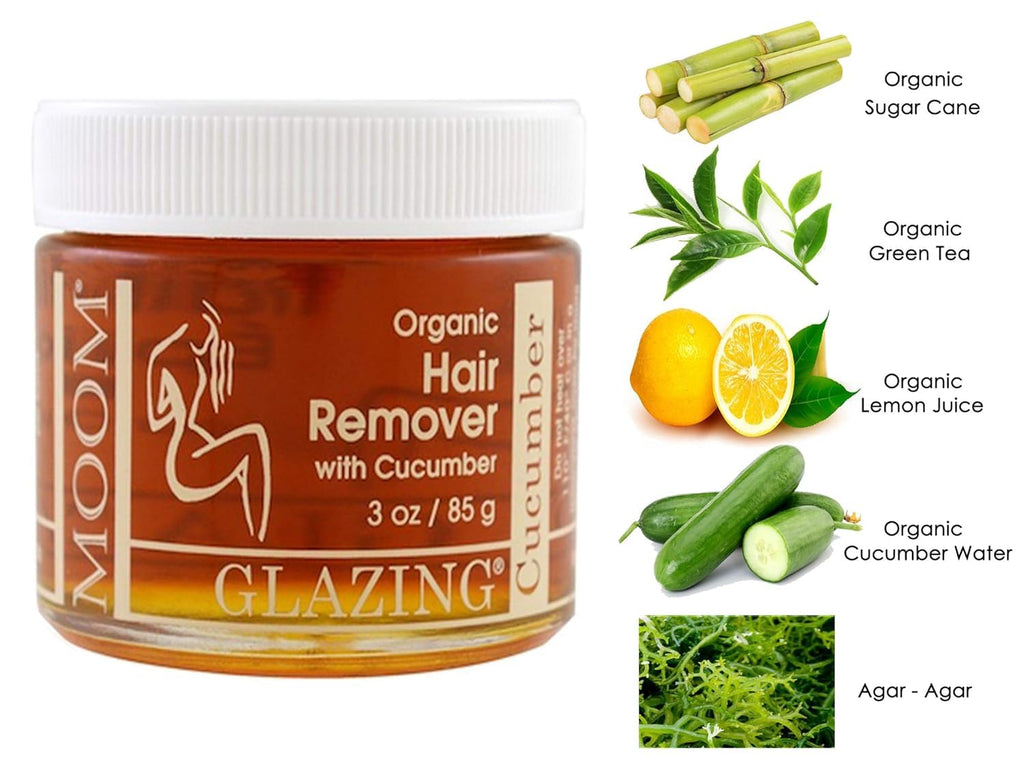 MOOM USDA Cucumber Organic Hair Removal Sugar Wax for Bikini Line - 3 oz