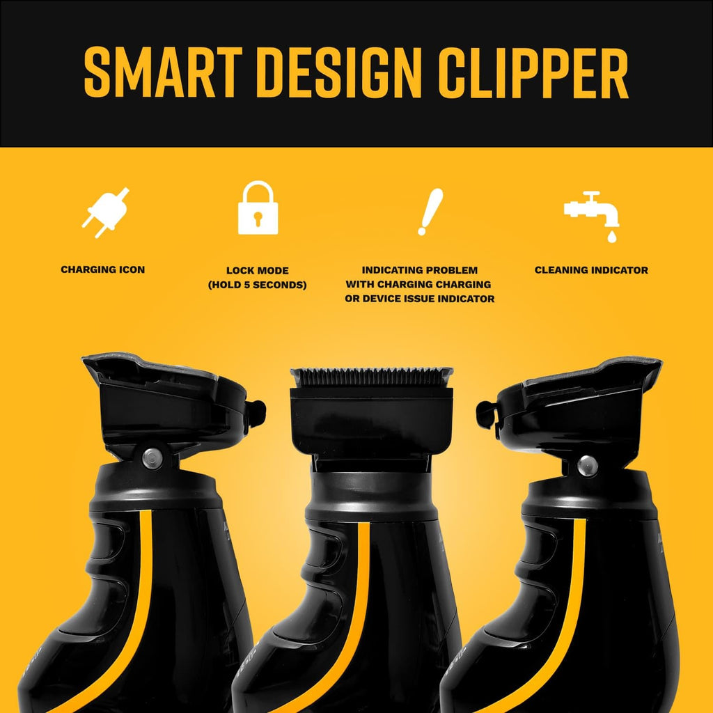 Buzz Buddy 360° Clipper, Swivel Head Grooming Tool, Ceramic Blade (0.5–2.0mm), Quiet 7000 RPM Motor, IPX7 Waterproof, Cordless Kit
