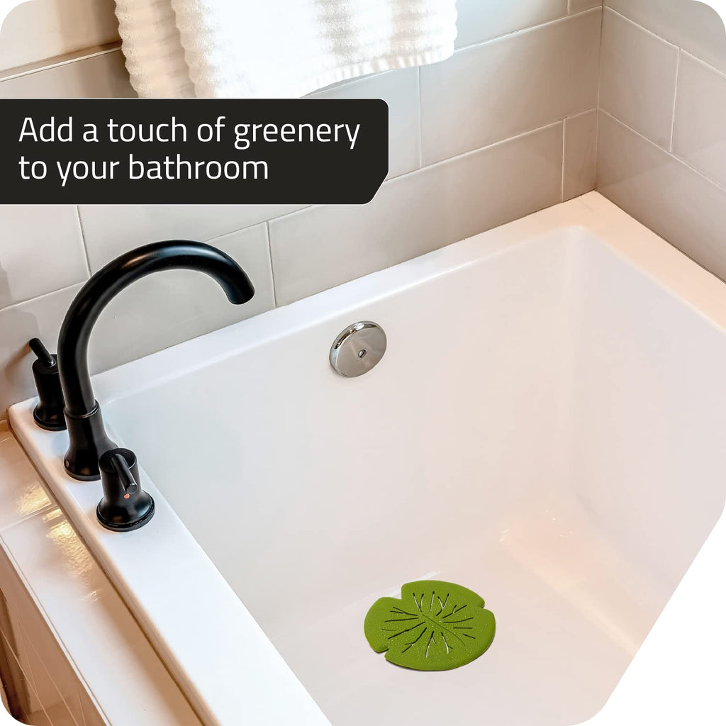 Peleg Design Lilytub: Drain Hair Catcher - Fun Lily Pad-Shaped Shower Drain Hair Catcher w/Suction Cups | Silicone Hair Catcher | Shower Drain Hair Catcher for Drains of Up to 4” | Cute Drain Cover