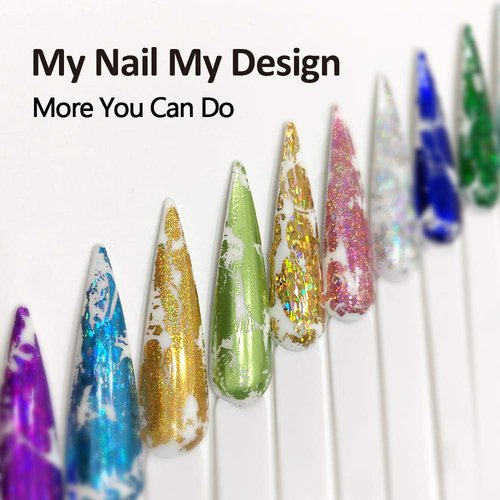 BURANO Nail Foil Glue Gel, 15ML 2 Bottles with 100PCS Foil Sticker Nails Foils Adhesive and Rubber Nail Push Pen for Designer Transfer Gel Polish