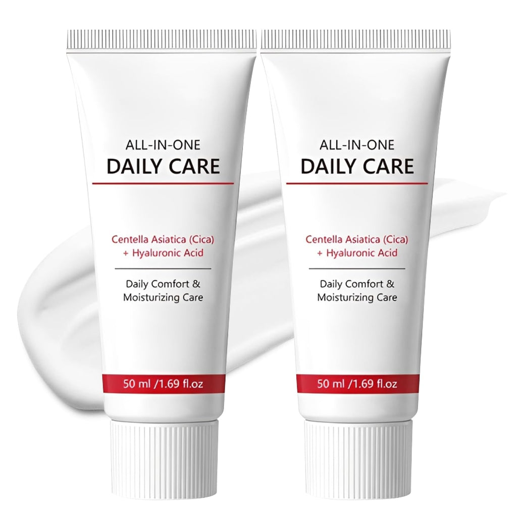 2Pcs All-In-One Daily Moisturizing Face Cream,All-In-One Daily Facial Lotion with Centella Asiatica,Collagen & Hyaluronic Acid-Hydrates,Firms & Reduces Wrinkles,Reverse Cream For All Skin - 100mL