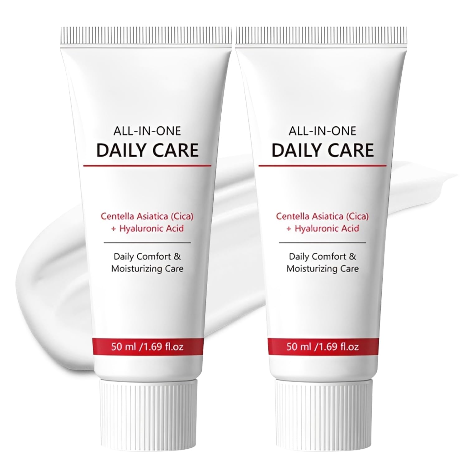 2Pcs All-In-One Daily Moisturizing Face Cream,All-In-One Daily Facial Lotion with Centella Asiatica,Collagen & Hyaluronic Acid-Hydrates,Firms & Reduces Wrinkles,Reverse Cream For All Skin - 100mL