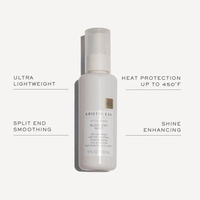 Kristin Ess Hydrating Heat Protection Spray - Frizz Control & Shine Enhancer - Protects Hair Up to 450°F