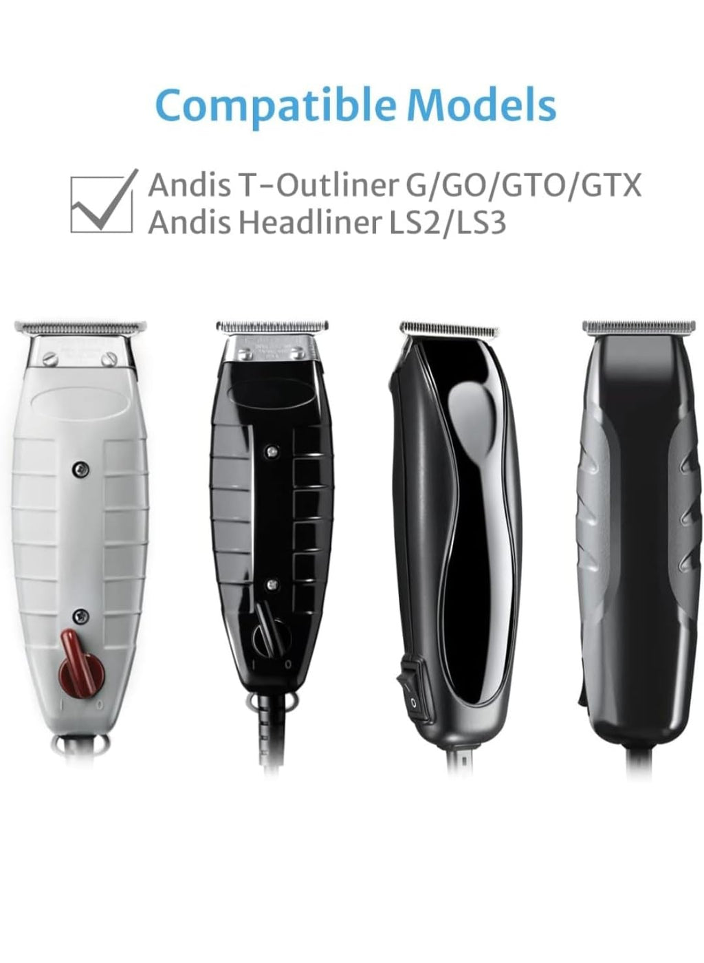 Replacement Blade 04521 fits Andis T-Outliner 04780, GTX 04785 (Model GO, GTO) Modified One Hittaz Zero Gap by PRO-MATE w/Free Screws (Black - T Shape)