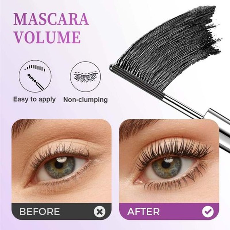 **Skiennix Metal Wand Mascara - Waterproof Tubular Formula for Long-Lasting, Smudge-Proof Lashes (Black + Brown)**