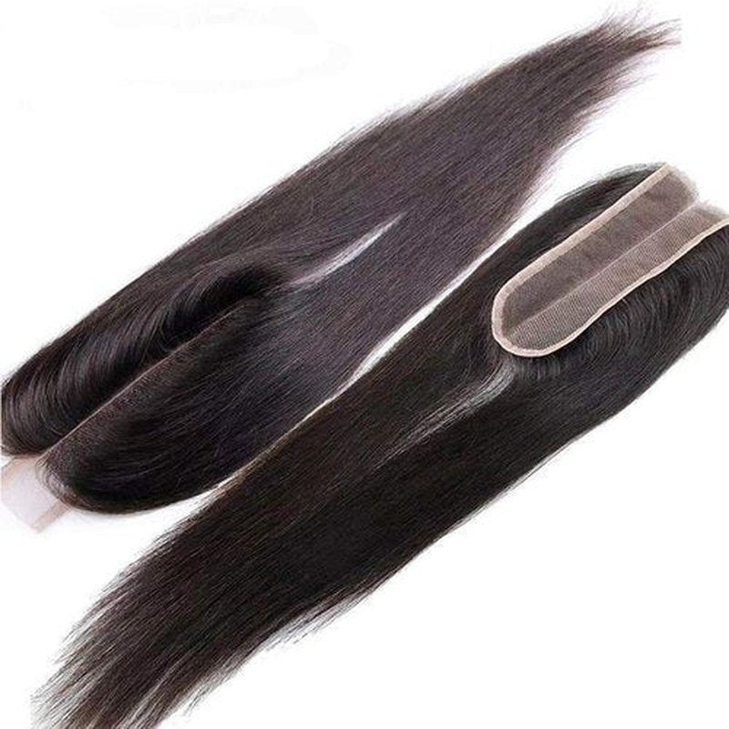 Lace Closure 2x6 HD Straight Lace Closure Human Hair 14 Inch Brazilian Virgin Hair Free Part 100% Human Hair Extensions for Black Women Pre Plucked Natural Color