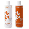 PureZero Coconut Oil Shampoo & Conditioner Set - Vegan Hydrating Formula for Dry or Color-Treated Hair | 2 × 12 oz, Sulfate-Free & Paraben-Free