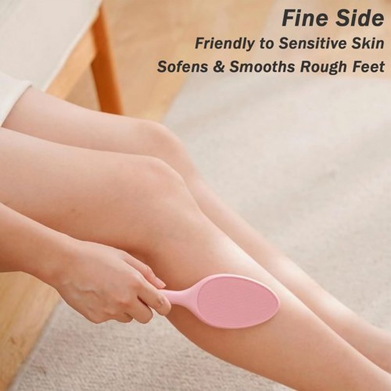 Hapforever 1PC Hard Skin Remover, 2-Sided Nano Glass Foot File Callus Remover with Non-Slip Handle Comfortable Foot Grinding Scraper (Pink)