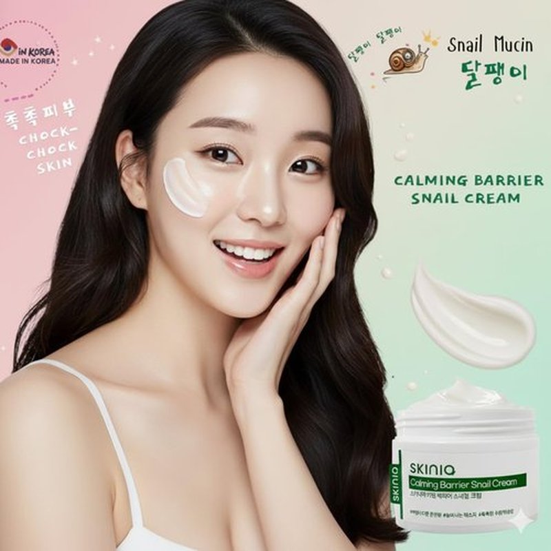 Skinia Calming Barrier Snail Cream 92%.This moisturizing formula helps nourish and rejuvenate your skin while supporting natural barrier function. Contains 92% of snail mucus filtrate.