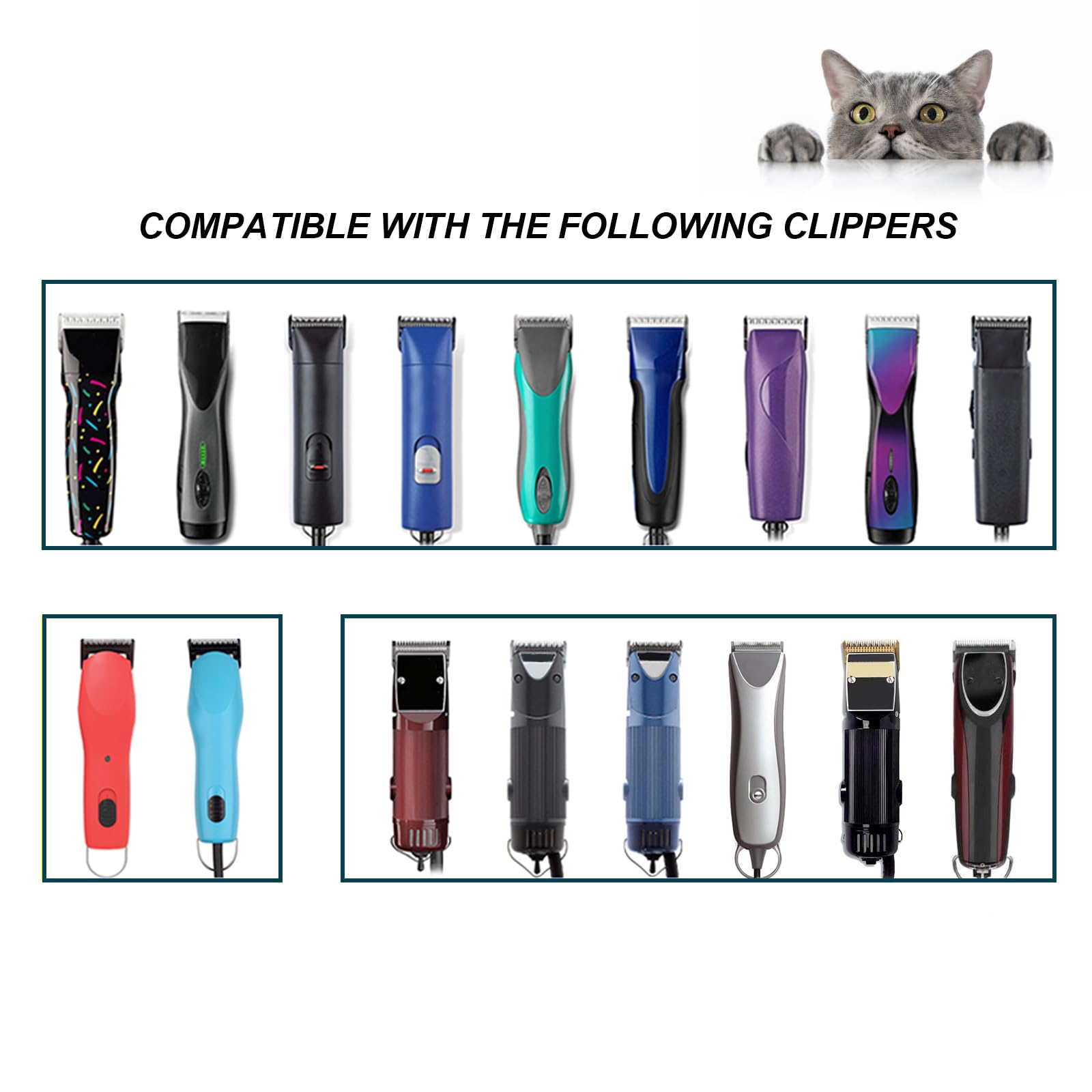 DODAER Detachable Stainless Steel Pet Blades Compatible with Andis & Oster A5 Grooming