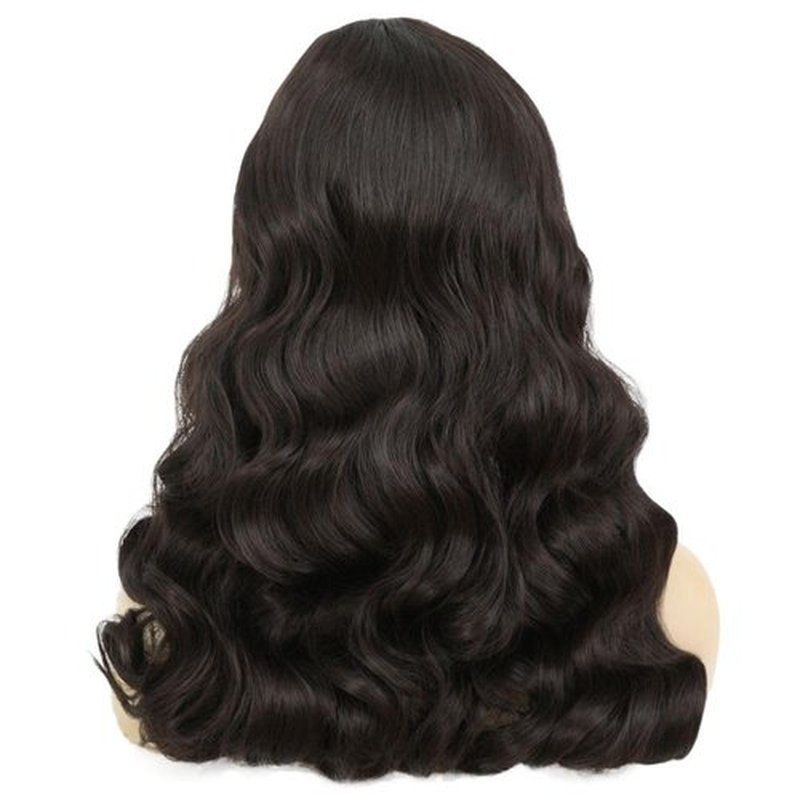 Swiking Long Black Curly Wavy Wig for Women Long Finger Wave Heat Resistant Fiber Synthetic Hair Wigs for Cosplay Halloween Party Use