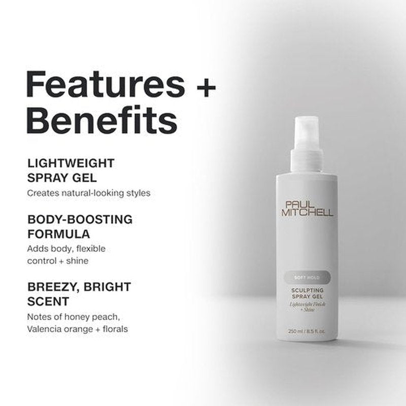 Paul Mitchell Soft Sculpting Spray Gel - Natural Hold & Soft Finish for All Hair Types