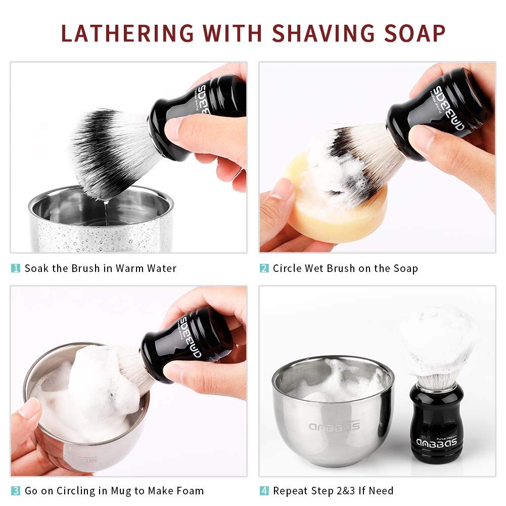 Anbbas 4IN1 Wall Mounted Shaving Brush Set for Men Smooth Shave in Shower