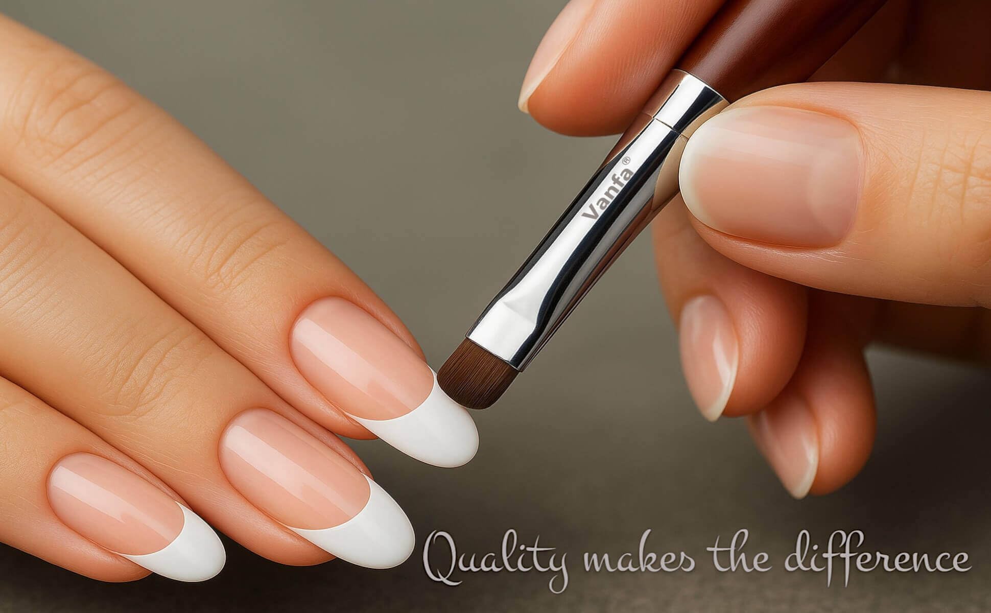 Vanfa French Brush for Nails, Clean up brush for Gel Nail Polish F16
