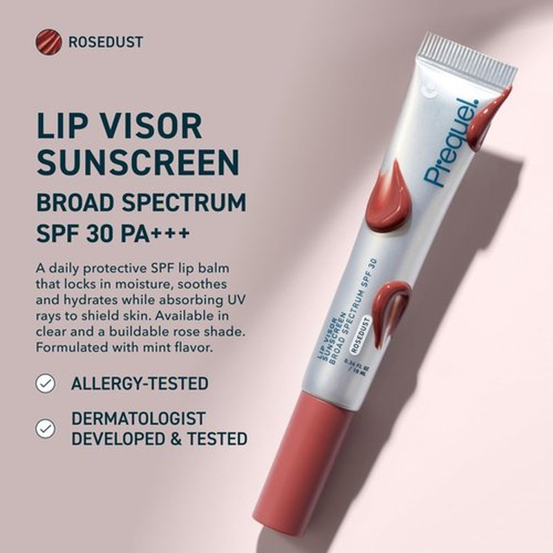 Prequel Skin Tinted Lip Balm with SPF 30 - Rosedust Mint Flavor, Non-Sticky Semi-Gloss - 2 Pack