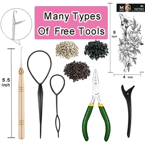 Hair Tinsel Kit, Fairy Tinsel Hair Extensions With Tool 3000 Strands 20 Colors Holographic Heat Resistant Sparkling Hair Glitter (3000 Strands 48 Inch, 20 Colors)