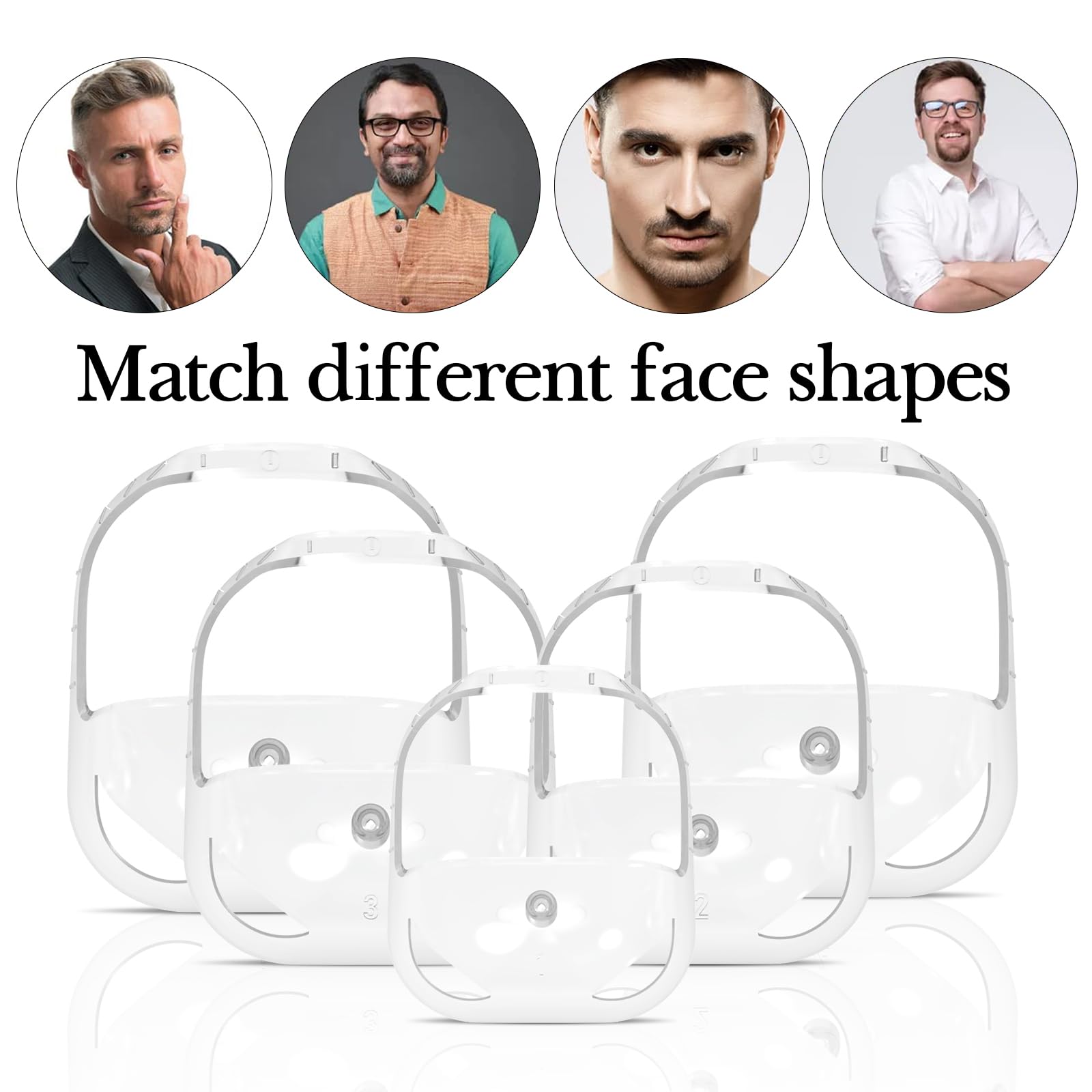 Linkidea Beard Styling Tool with Comb, Beard Guide for Men, Transparent Moustache and Side Legs for Jaw Line Cheek Neck Symmetrical Line