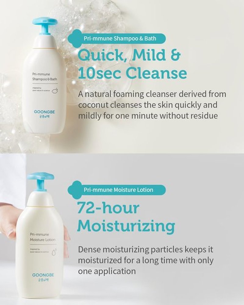 GOONGBE Baby Skin Care Gift Set - Nourishing Korean Skincare Essentials | Shampoo, Lotion & Cream - 4 Items