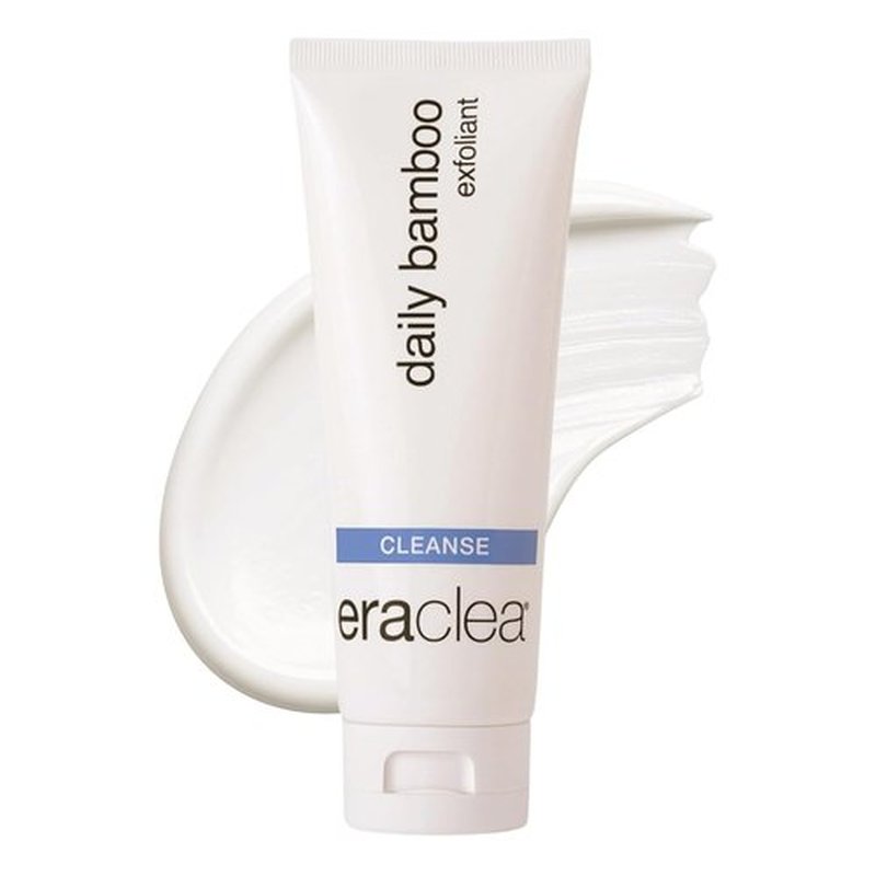Eraclea Daily Bamboo Exfoliant Face Wash - Gentle Cleanser with Hyaluronic Acid for All Skin Types (4 fl oz)