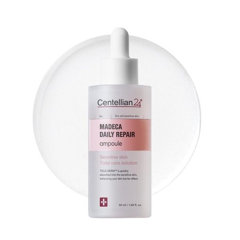 CENTELLIAN 24 Madeca Daily Repair Ampoule (Daily Soothing, 1.69fl oz) - Soothing & Hydrating Facial Serum for Sensitive Skin, Skin Barrier Repair & Fast Absorption, Korean Skin Care