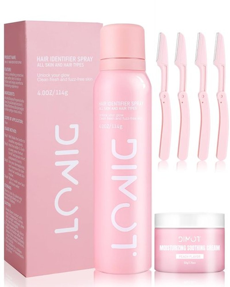 Hair Identifier Spray for Face Shaving Powder Spray Women with Soothing Cream | Pre-Shave Hair Revealer for Face & Body | Gentle on All Skin Types