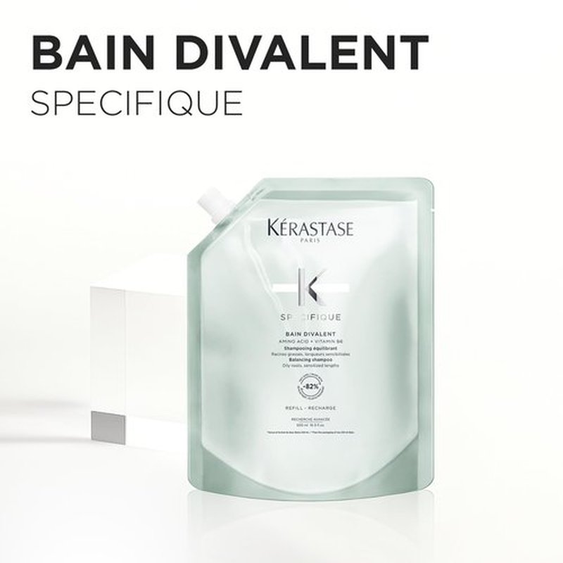 Kerastase Specifique Balancing Shampoo Refill For Oily Scalp & Hair - Cleanses Oil From Roots and Hydrates Dry Hair Ends