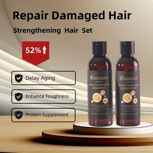 Keratin - Infused Shampoo & Conditioner Set | Deep Cleansing & Hydrating | Strengthens & Reduces Frizz | 2x150ml
