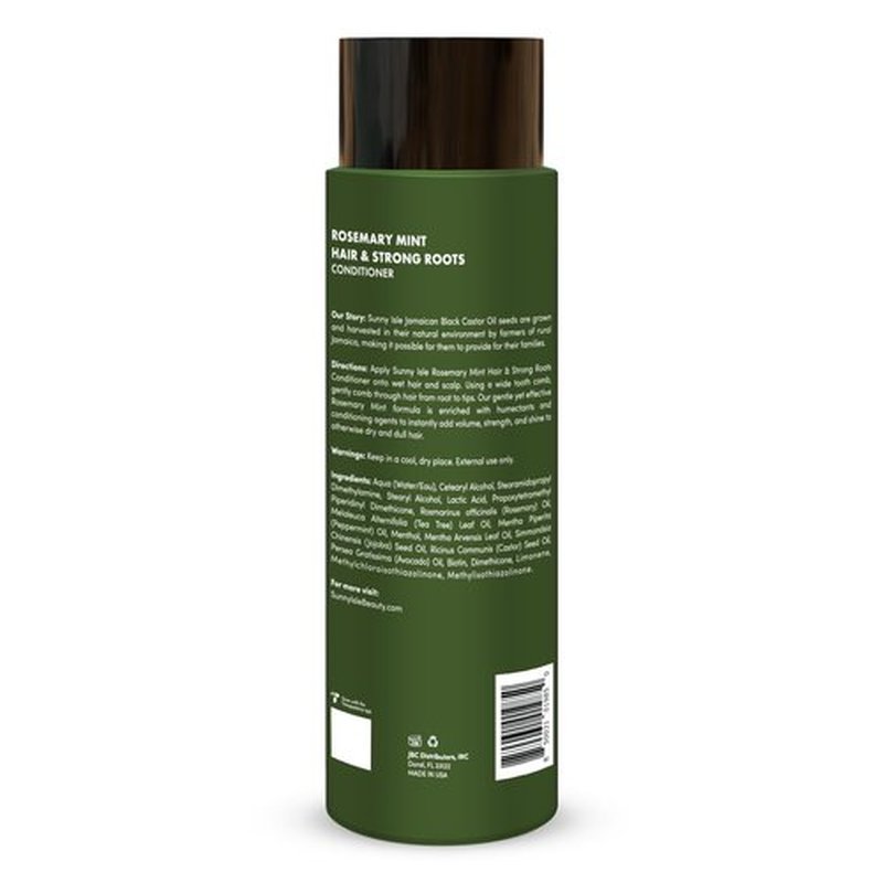 Sunny Isle Rosemary Mint Hair & Strong Roots Conditioner - Anti-Breakage, Growth, Biotin, Castor Oil - 12oz