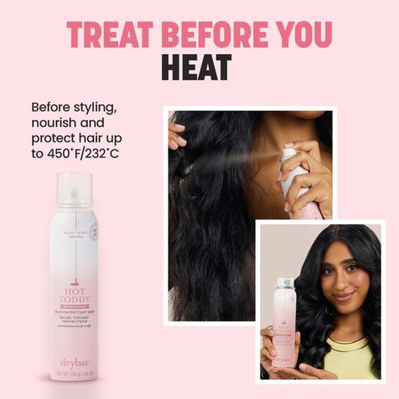 Drybar Hot Toddy Heat Protection Spray - Lightweight Formula for Hair Styling & Curling 4.5 oz