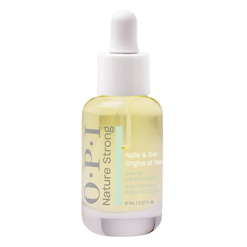 OPI Nature Strong Nails & Skin - Glow Up Nail & Cuticle Oil with Dropper | Lightweight, Nourishing Natural Oil Blend Moisturizes Dry Cuticles | Enriched with Vitamin E | 0.27 Fl Oz | 8 mL