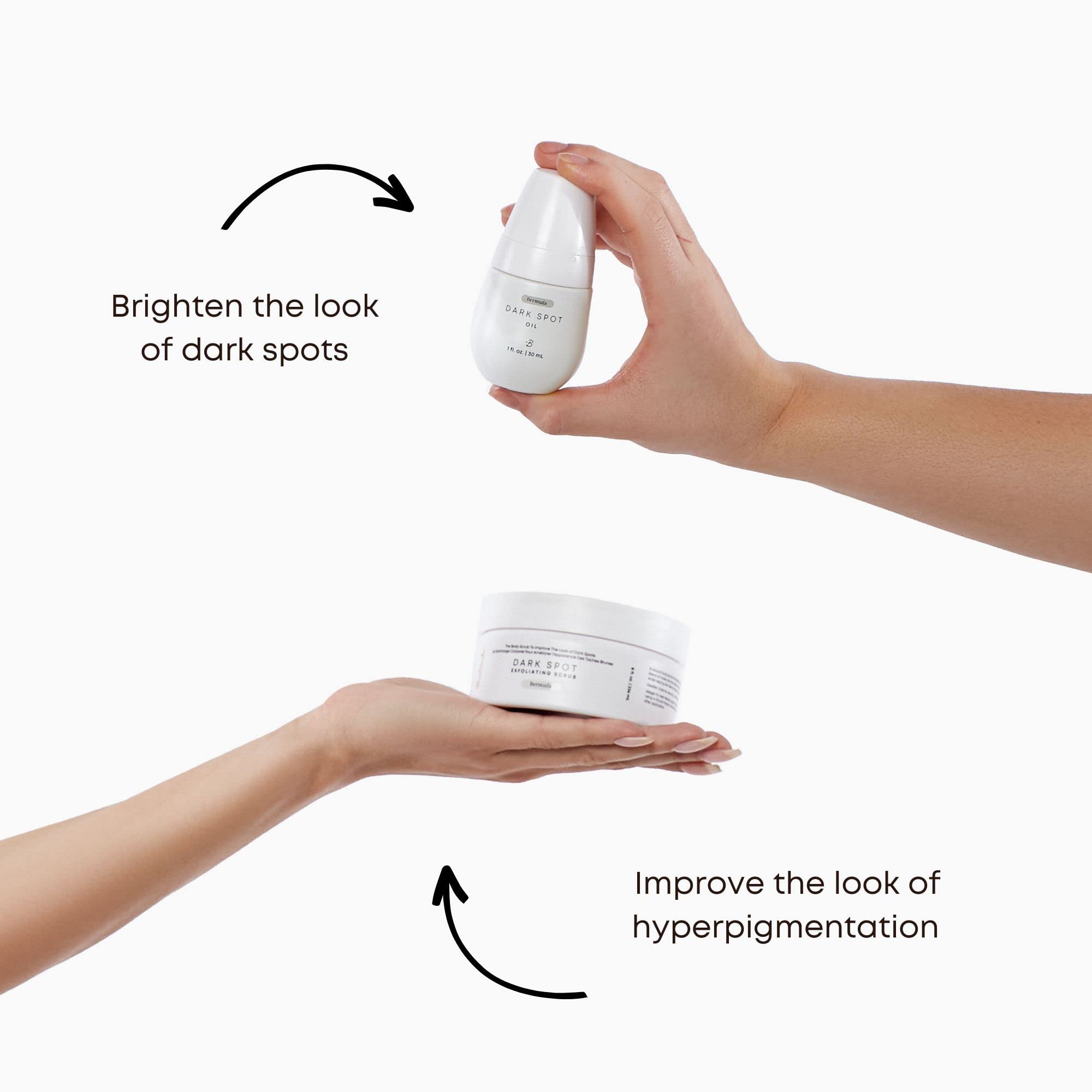 Bushbalm Dark Spots and Ingrown Hair 2 Step Routine - Rejuvenate and Nourish - Ingrown Hair Oil (30 ml) and Exfoliating Scrub (236 ml) - Bermuda - Valued at $49