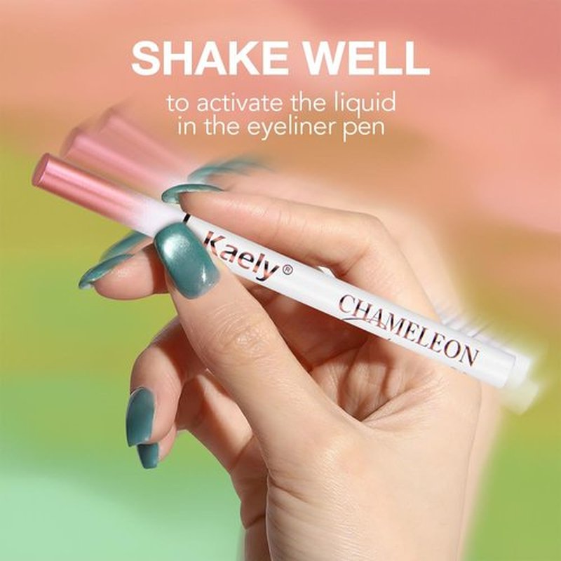 Kaely Chameleon Liquid Eyeliner - Glitter Metallic Chrome, Waterproof & Smudge-Proof, 01 Flare