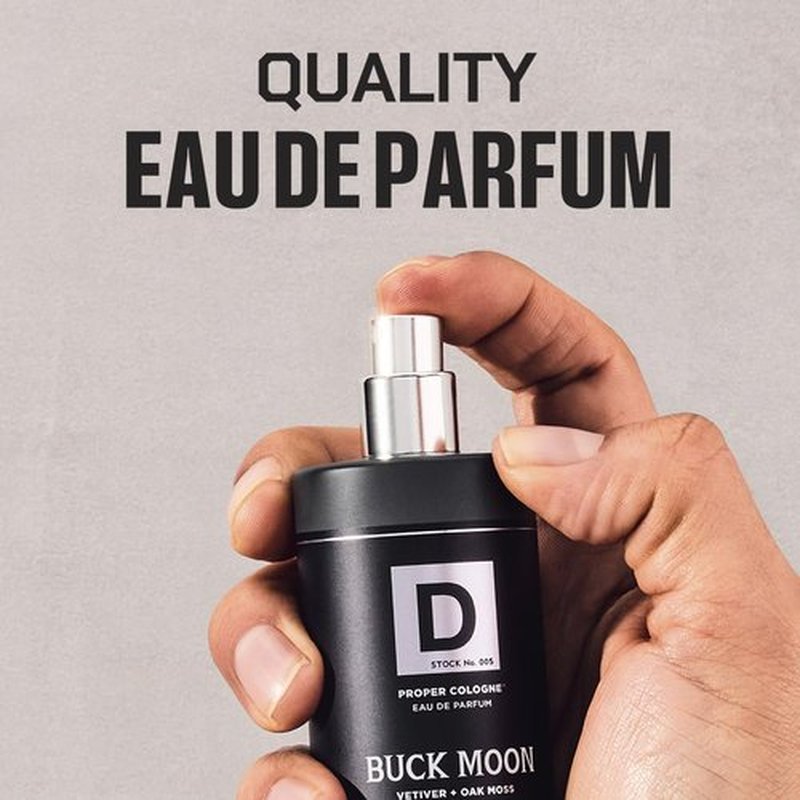 Duke Cannon Proper Cologne Buck Moon - Men's Eau de Parfum with Lime & Vetiver | Warm, Earthy Scent | 1.7 fl oz