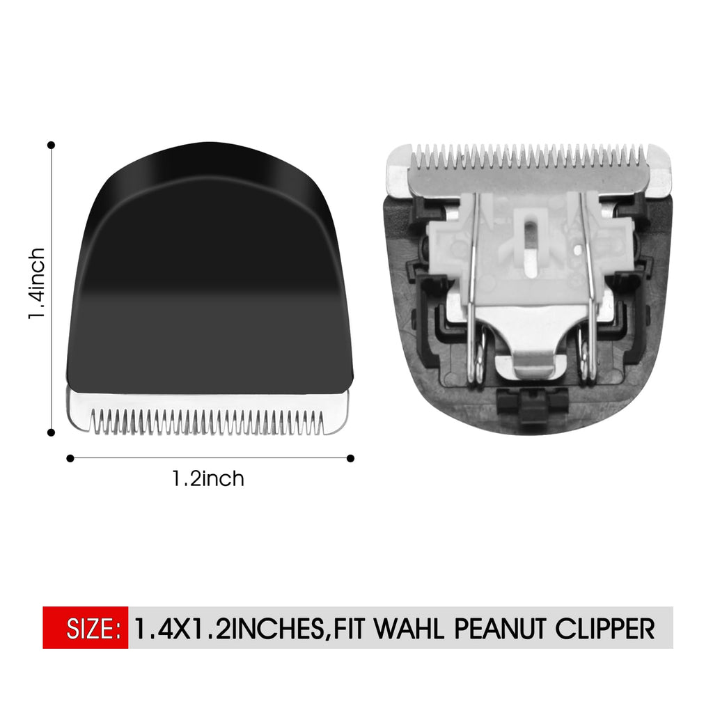 ZZYZSFUS 2 Pack Professional Peanut Clipper/Trimmer Snap On Replacement Blades #2068-300 - Compatible with Wahl Peanut Hair Clipper/Trimmer, Black