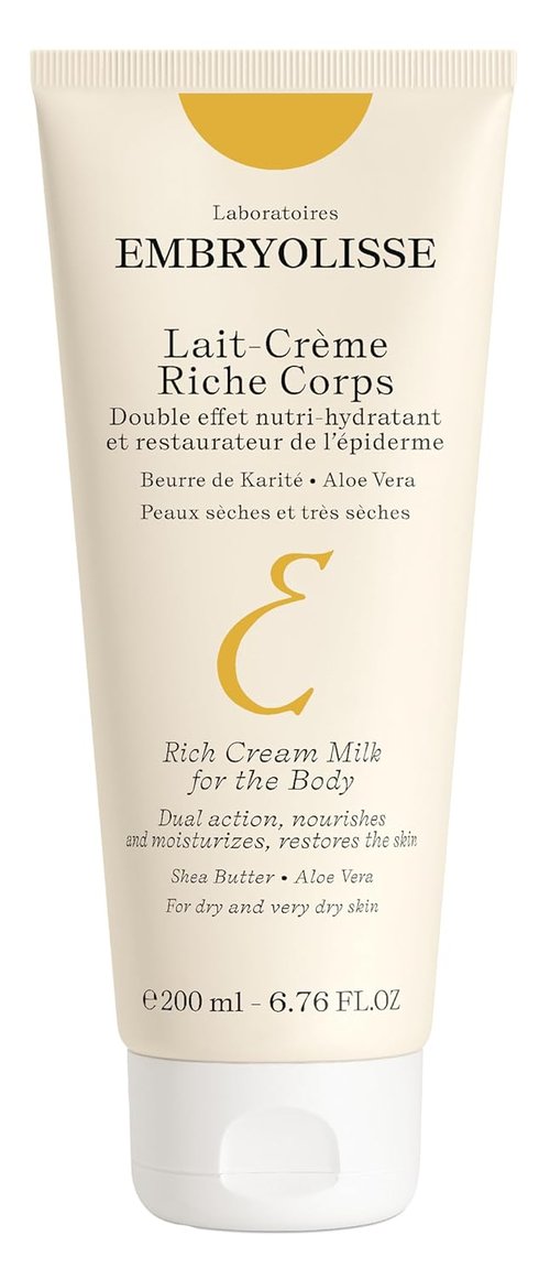 Embryolisse Rich Milk Body Cream - Nourishing Hydration for All Skin Types | 6.76 Fl Oz