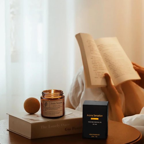 Skiennix Organic Coconut Vanilla Candles - Non-Toxic Soy for Home Relaxation & Meditation (7oz)