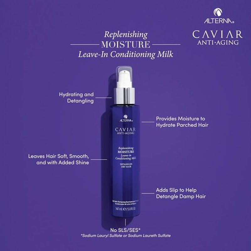 Alterna Haircare CAVIAR Leave-In Conditioning Milk - Anti-Aging Moisture for Dry Hair | 5 Fl Oz, Sulfate-Free