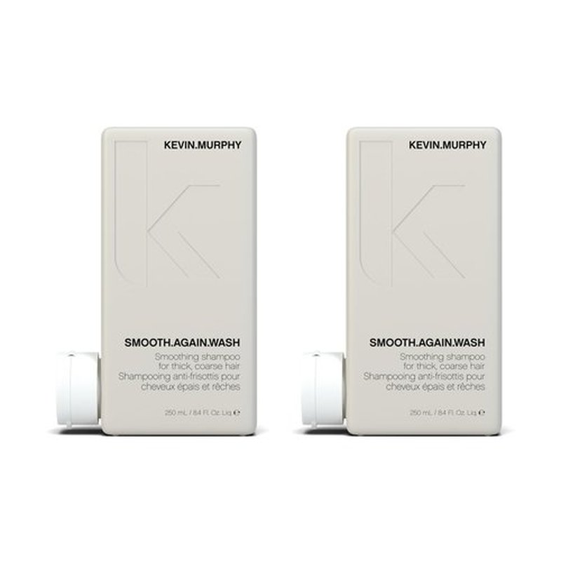 KEVIN.MURPHY SMOOTH.AGAIN WASH - Frizz Control Shampoo - For Thick, Coarse & Unruly Hair - Moisturising Shampoo for Hair Hydration - Sulphate & Paraben Free - 250 mL / 8.4 fl oz (Pack of 2)