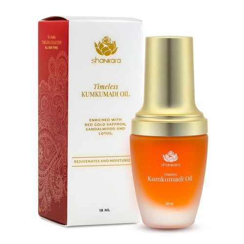 Shankara Kumkumadi Oil - Pure Saffron & 32 Ayurvedic Flowers for Glowing Skin | 18ml Hydrating Facial Oil